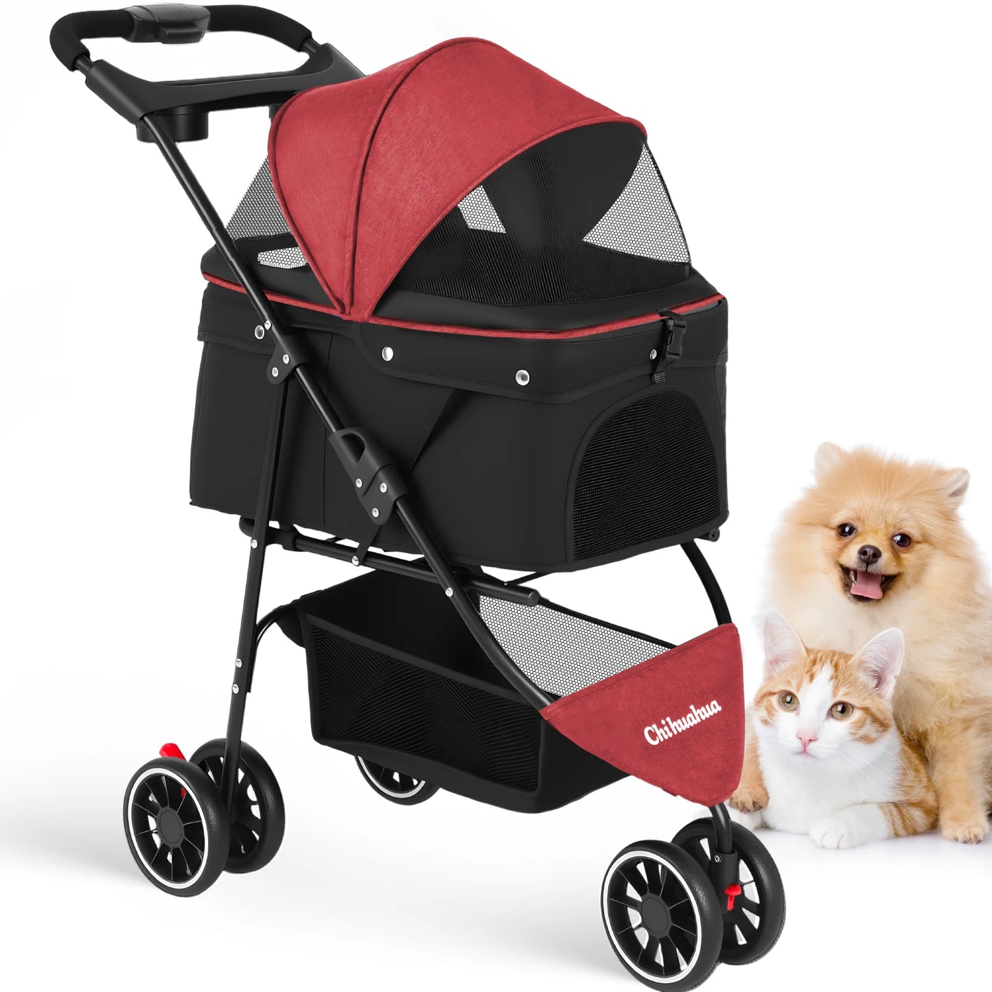 Chihuahua Pet Stroller Small Dogs And Cats Portable Foldable Carrier