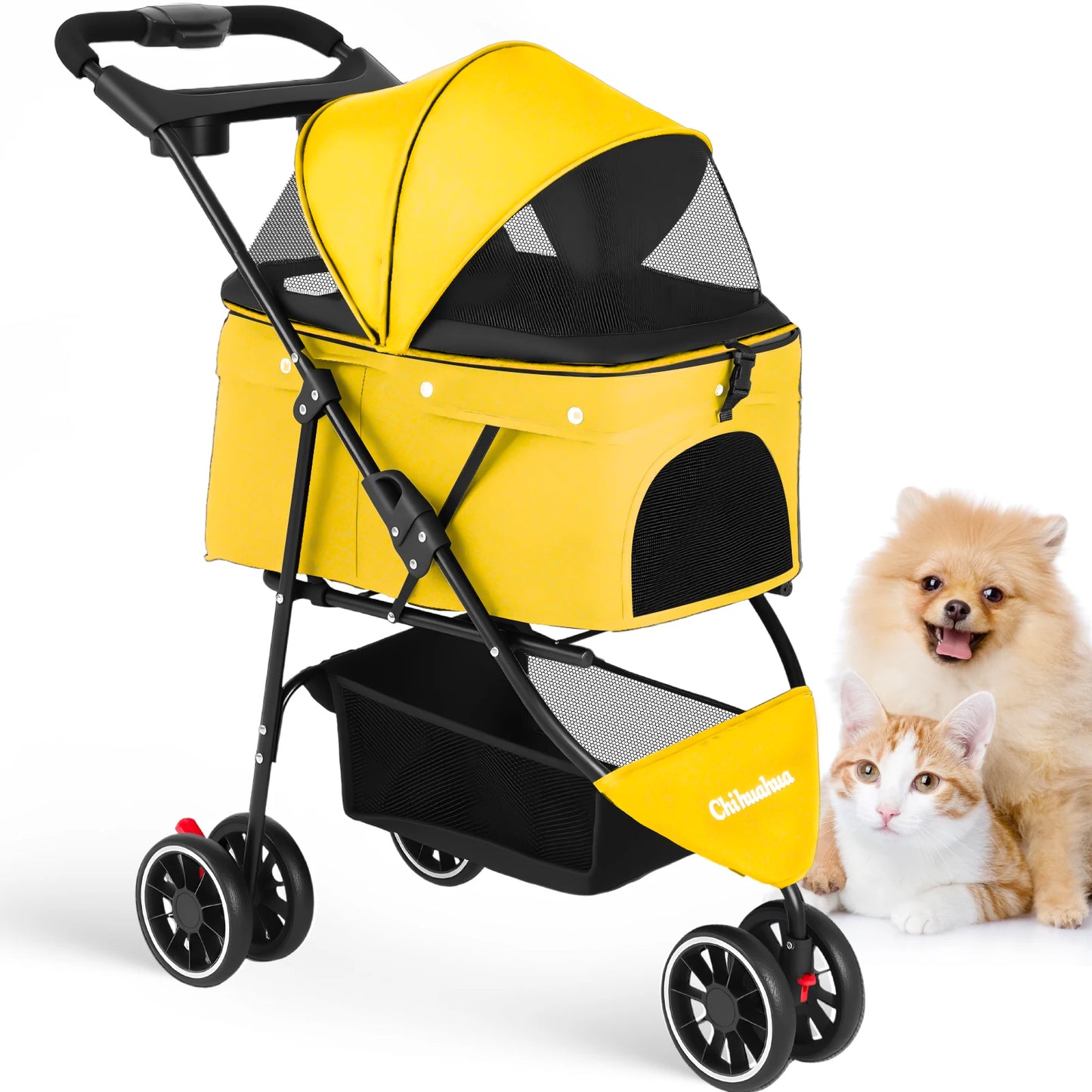 Chihuahua Pet Stroller Small Dogs And Cats Portable Foldable Carrier