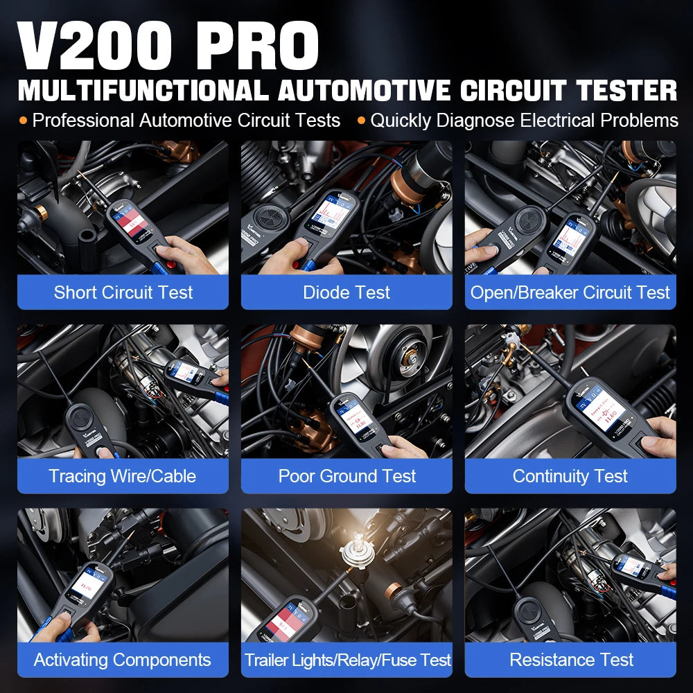 VDIAGTOOL V200PRO Automotive Power Circuit Probe 12V 24V Breaker Finder