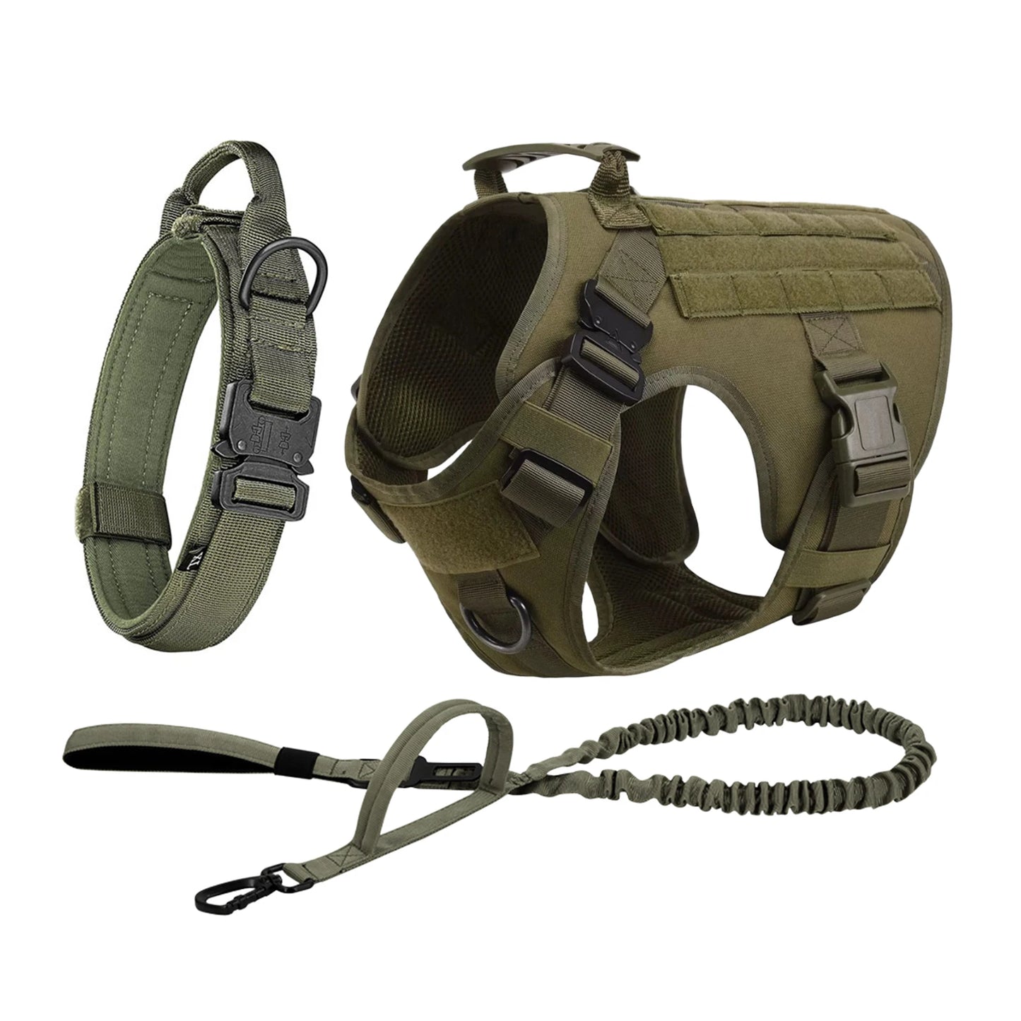 Petravel Tactical Dog Harness Vest With Molle Pouches For Training