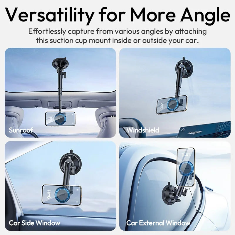 Ulanzi ZJ06 Phone Suction Cup Mount Phone Holder 360° Ballhead For MagSafe Smartphone Video Vlog Livestreaming Photography