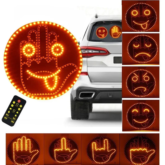 Creative Gesture Lamp For Cars With LED Hand Signs And Brake Light