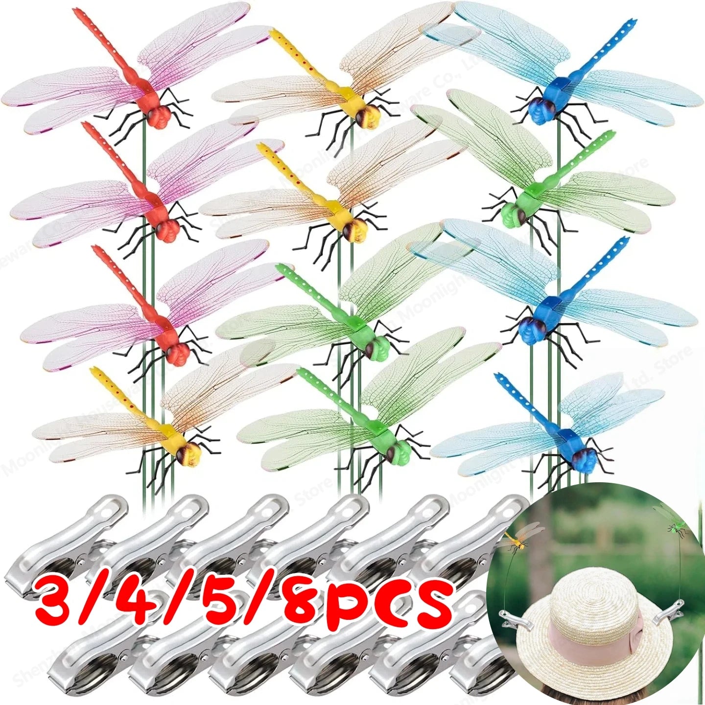 Alloet Dragonfly Hat Clip Bug Repellent And Garden Decor