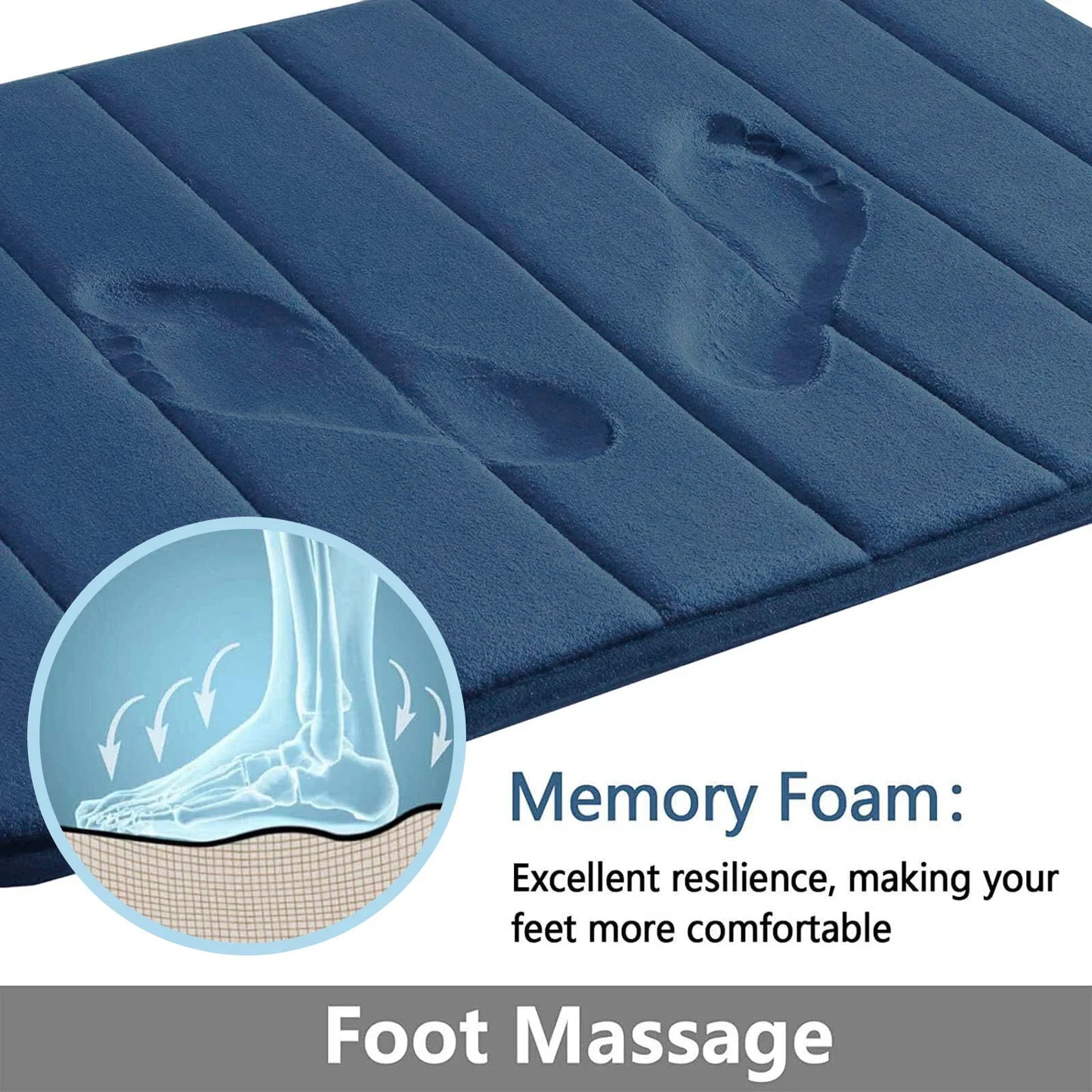 Memory Foam Bath Mat Non Slip Super Absorbent Bathroom Rug