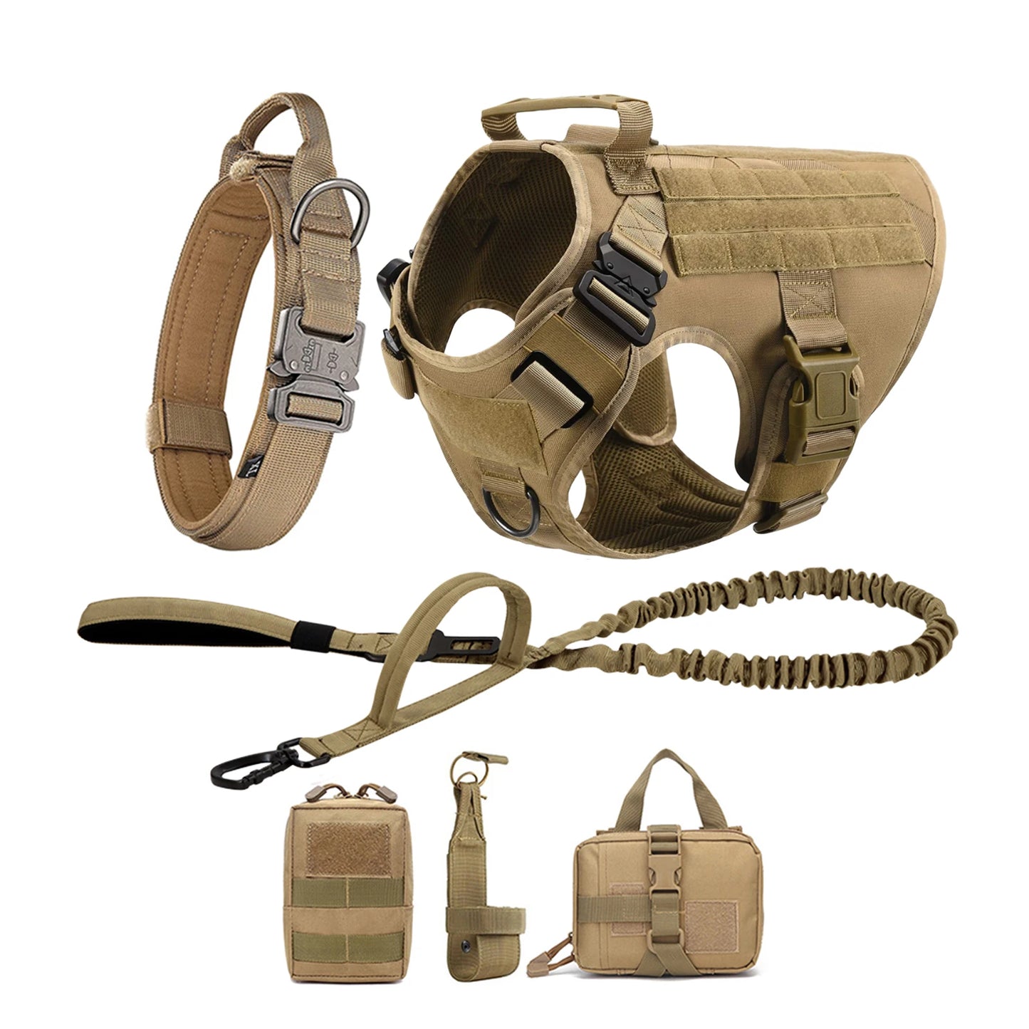 Petravel Tactical Dog Harness Vest With Molle Pouches For Training