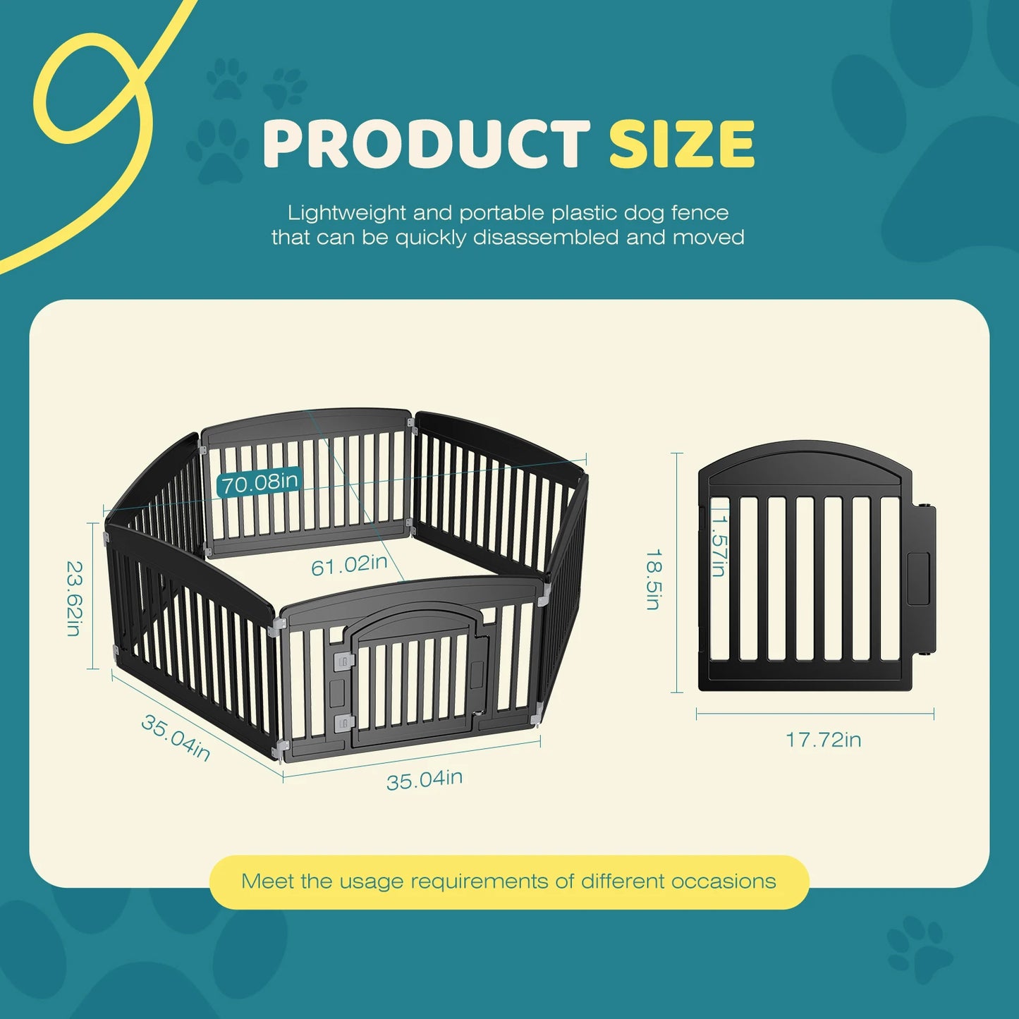 JHK Plastic Dog Playpen Expandable Durable Pet Fence Medium Dogs