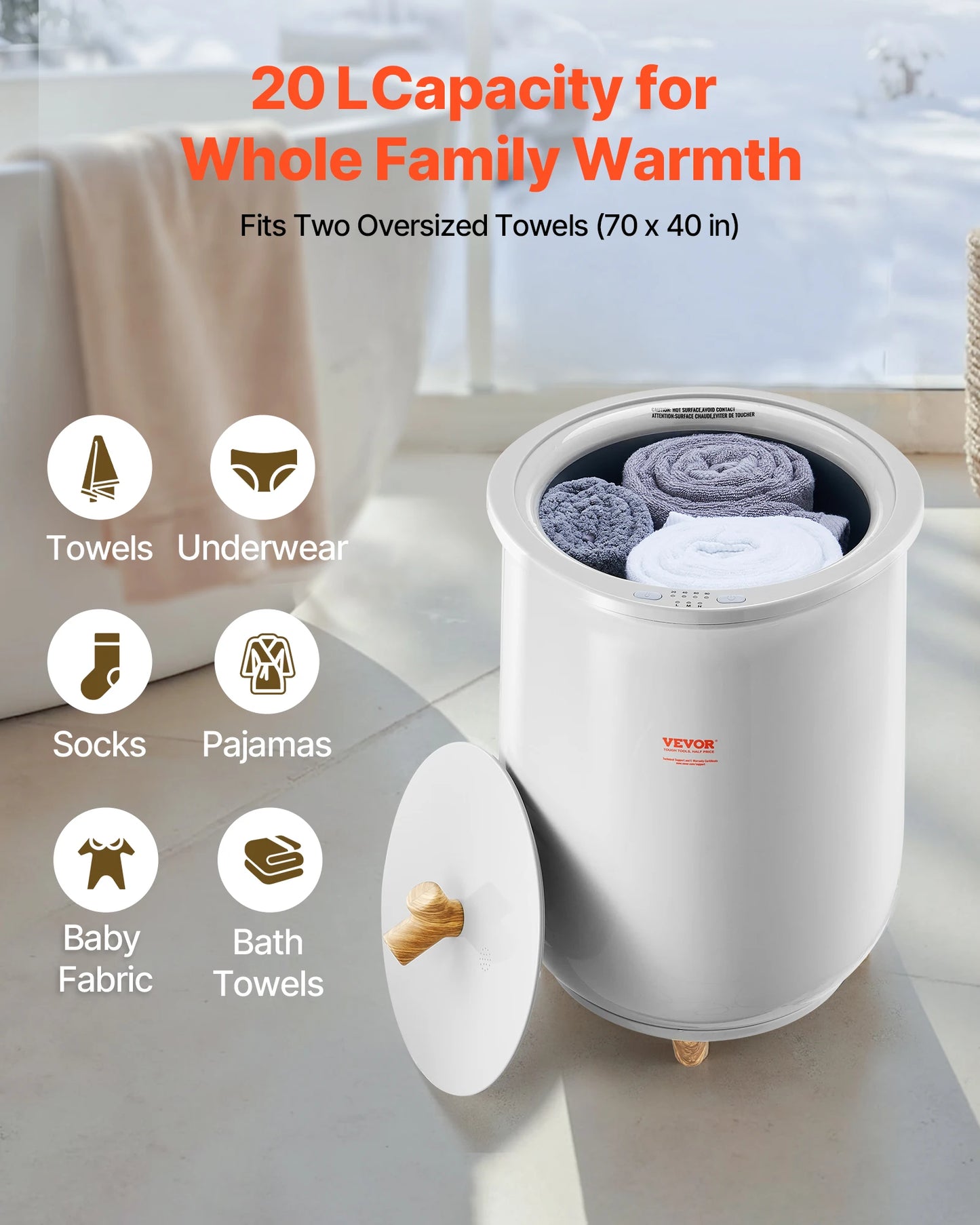 SucceBuy Towel Warmer With LED Light Auto Shutoff Temperature Settings