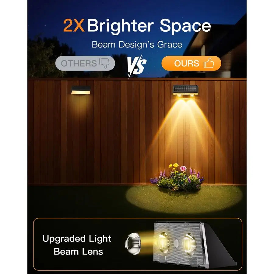XMSJ Fence Lights Outdoor 12 Pack Solar Powered IP65 Waterproof