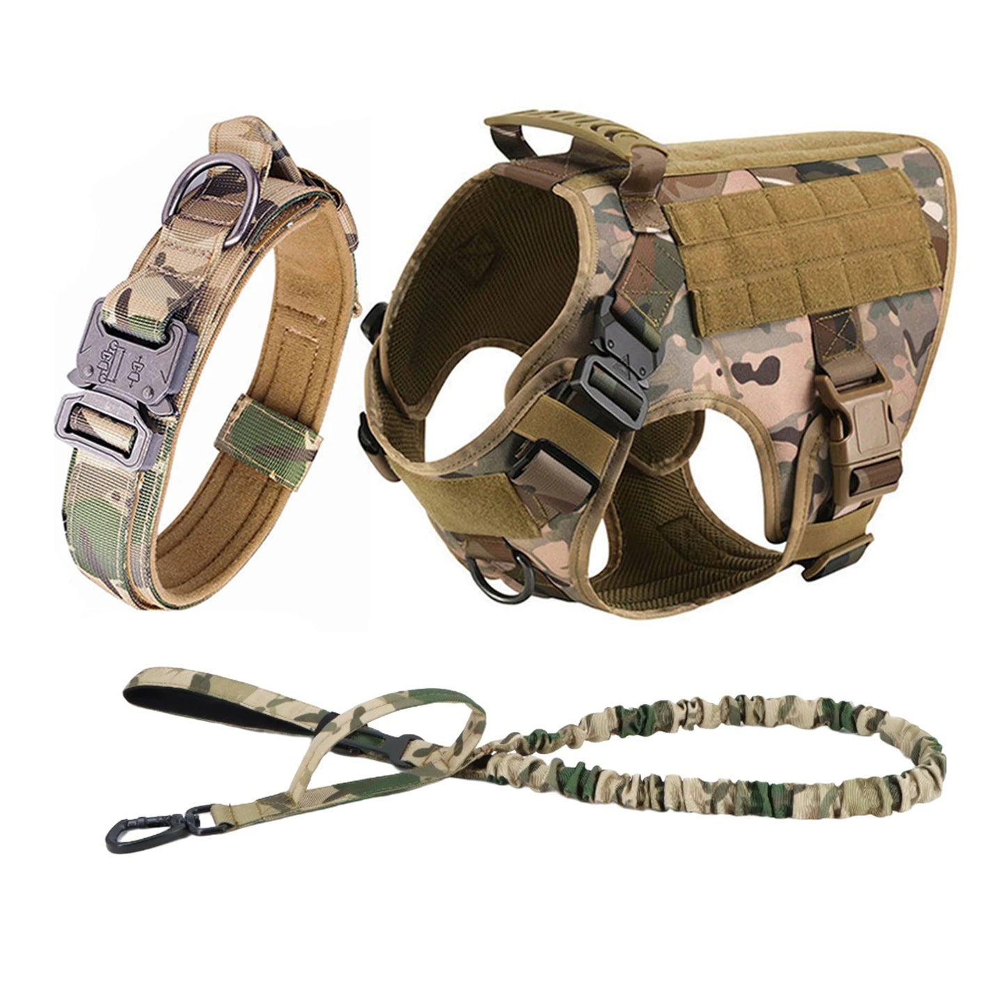Petravel Tactical Dog Harness Vest With Molle Pouches For Training