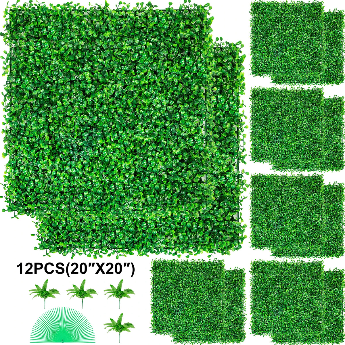 SucceBuy Artificial Boxwood Hedge Wall Panel For Privacy Screen