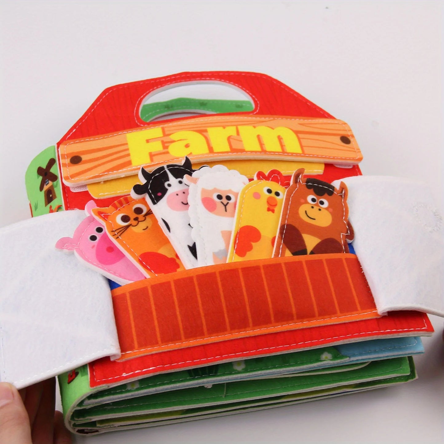 Busy Book for Toddlers, Montessori Toys, Felt Farm Quiet Activity Book, Educational Busy Board