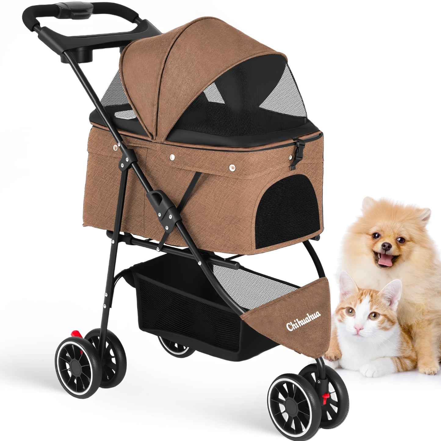 Chihuahua Pet Stroller Small Dogs And Cats Portable Foldable Carrier