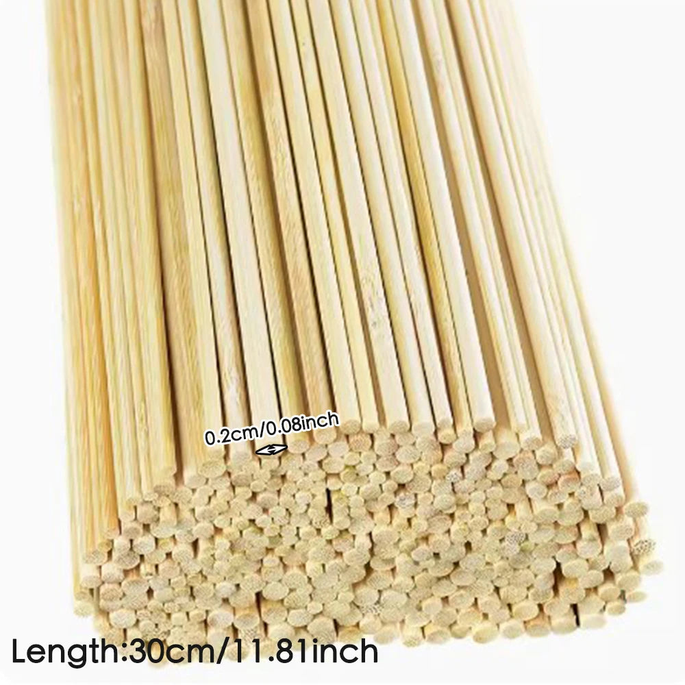 Wood DIY Bamboo Sticks 100 Pcs for Model Making Projects