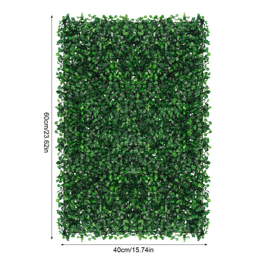 Artificial Grass Mat Panels PE Waterproof Wall Hedge For Outdoor Decor