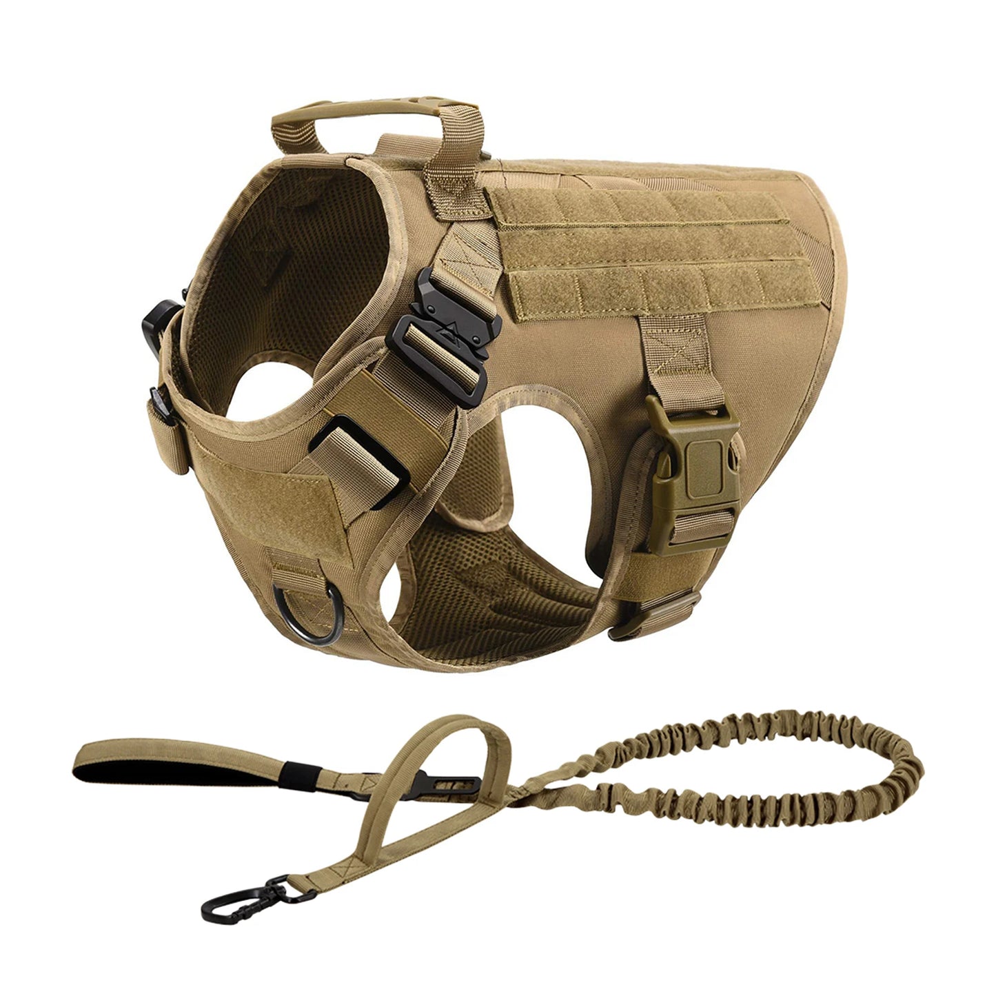 Petravel Tactical Dog Harness Vest With Molle Pouches For Training