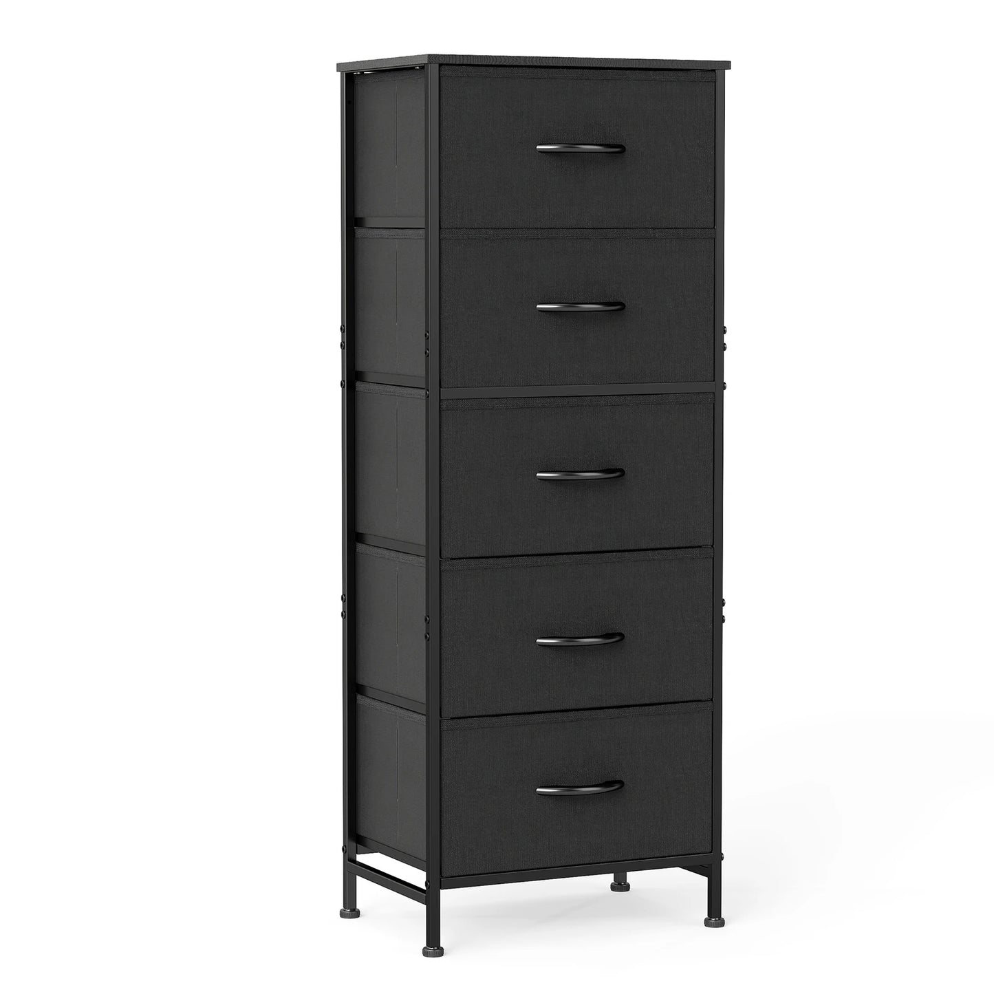 JHK Dresser With Five Fabric Drawers For Bedroom Storage