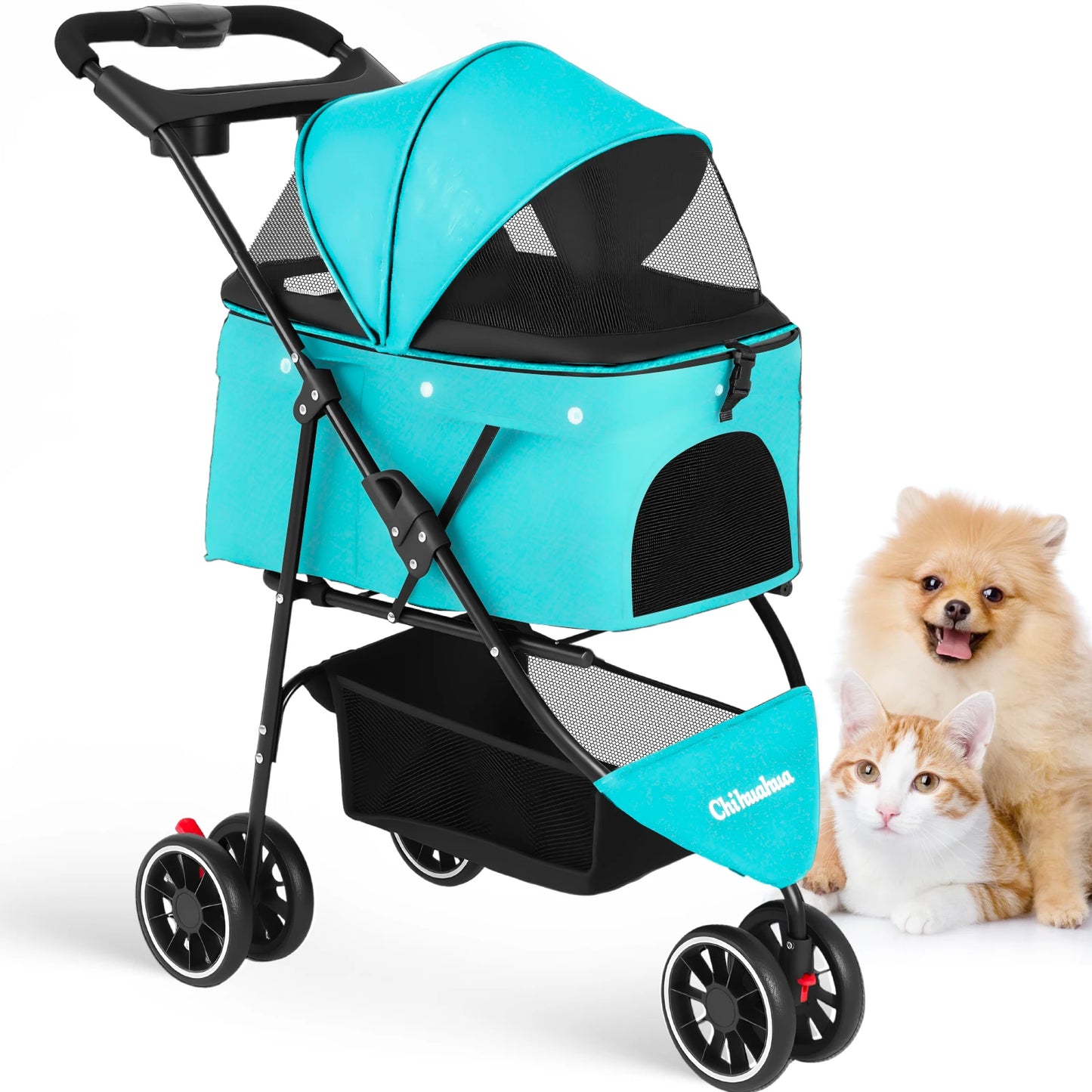 Chihuahua Pet Stroller Small Dogs And Cats Portable Foldable Carrier