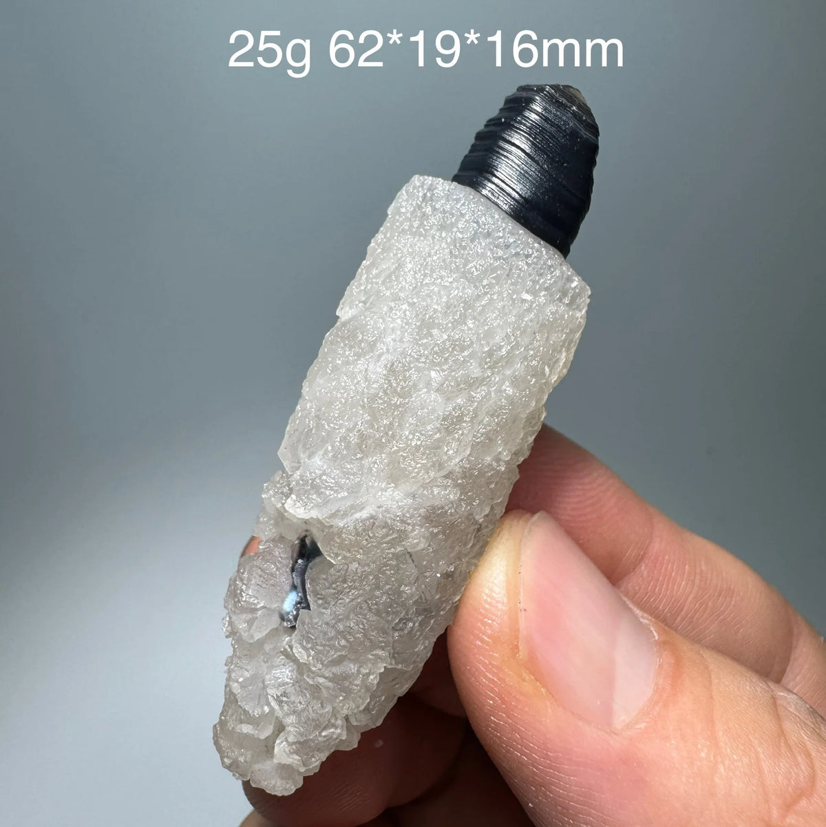 Natural Black Agate Mineral Specimen Energy Crystal Geode Healing Witchcraft Raw Stone Meditation Stick Halloween Decor BM1-33
