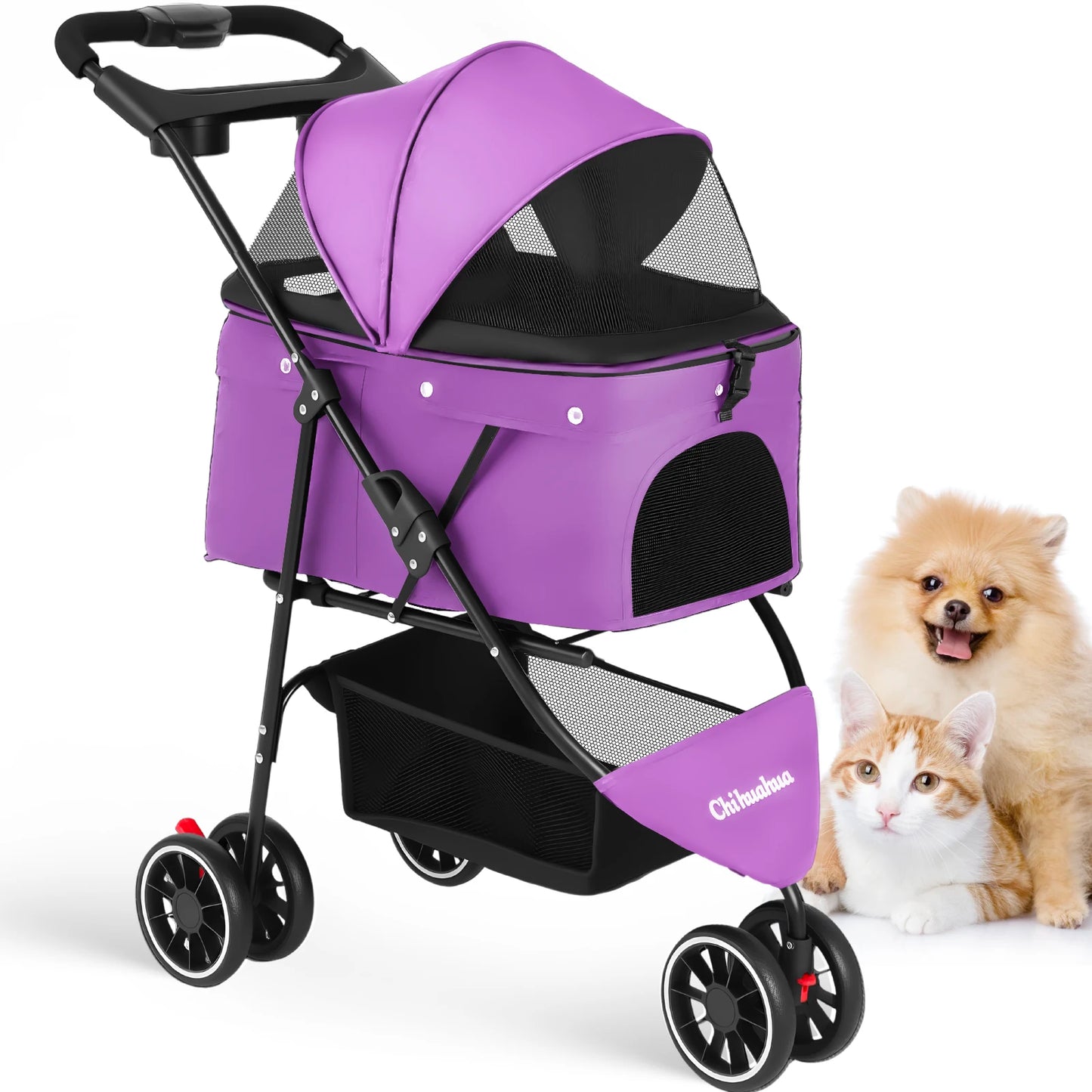 Chihuahua Pet Stroller Small Dogs And Cats Portable Foldable Carrier
