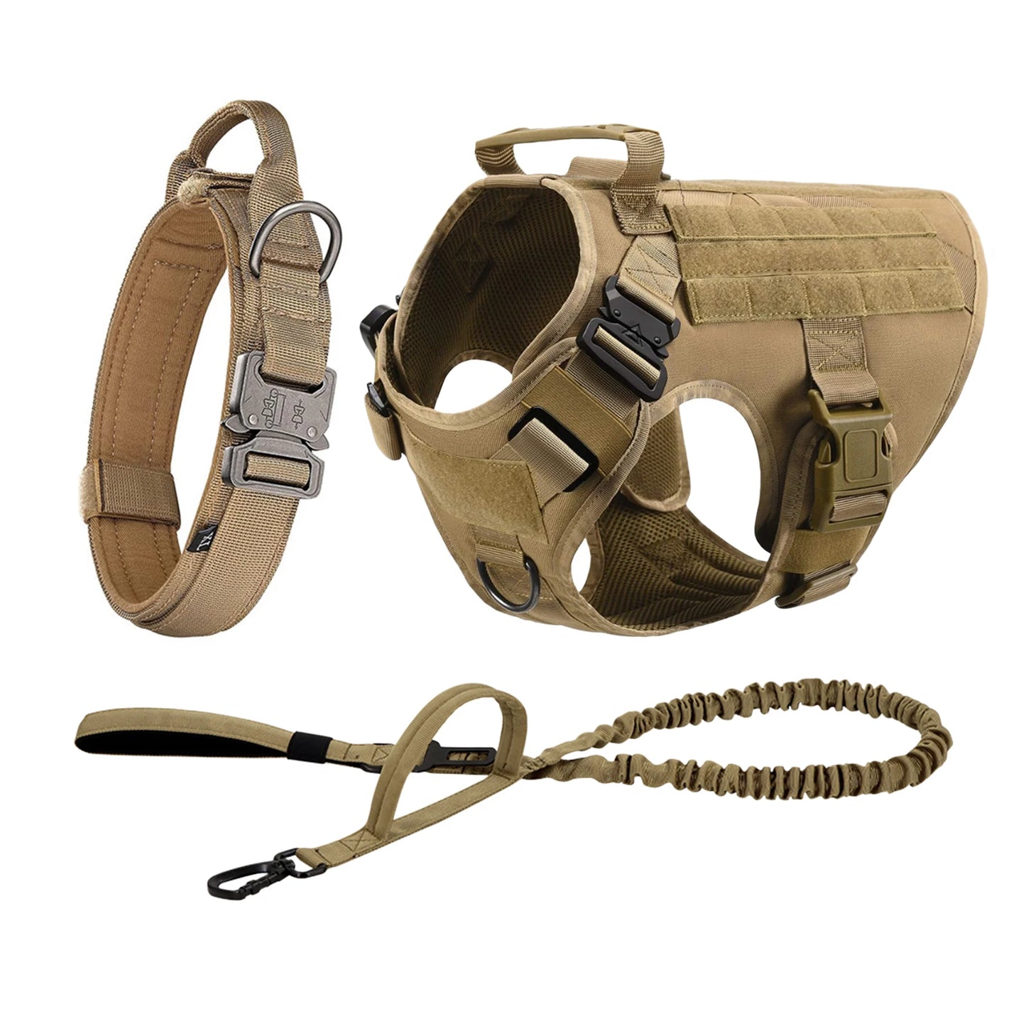 Petravel Tactical Dog Harness Vest With Molle Pouches For Training