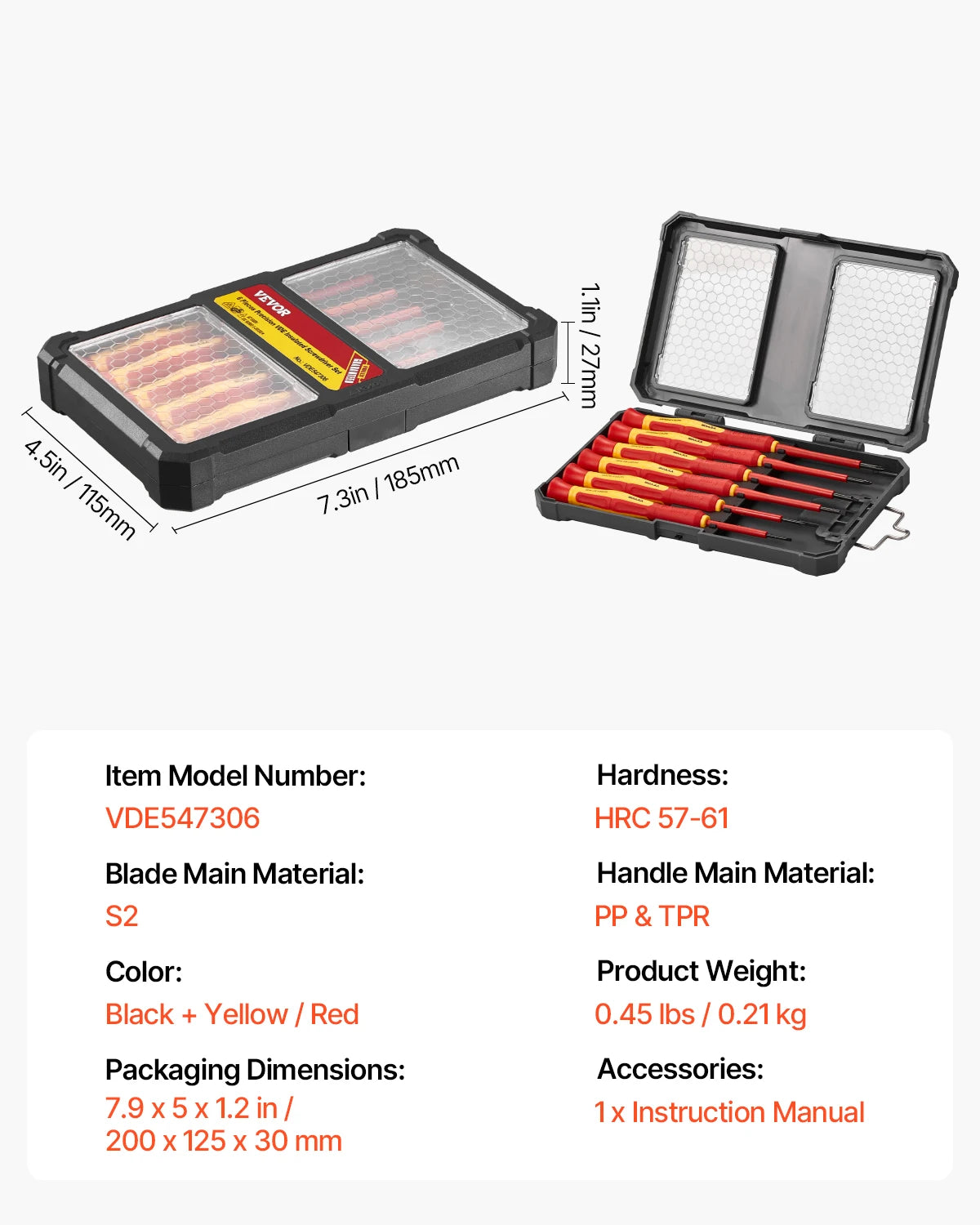 Insulated Screwdriver Set 1000V Magnetic Phillips For Electricians