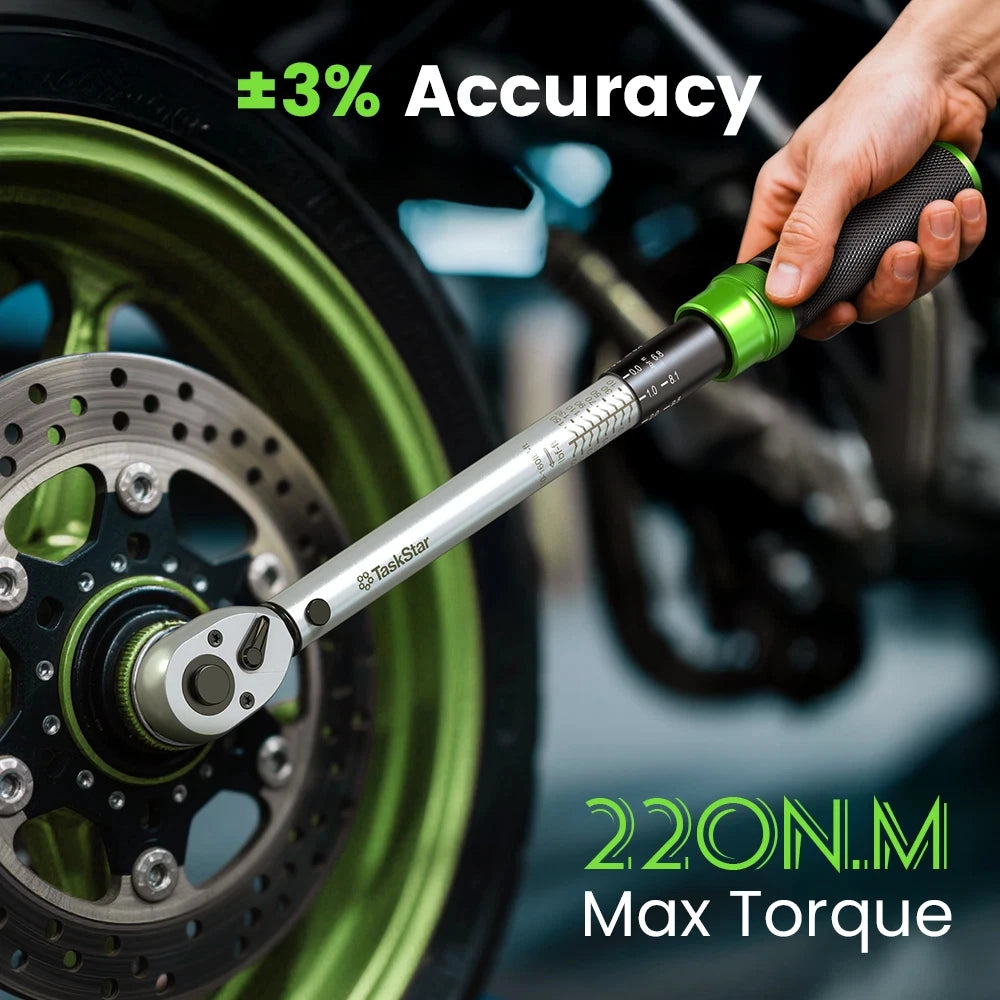 Torque Wrench Kit 1/4 3/8 1/2 Inch With 72 Tooth Dual Scales
