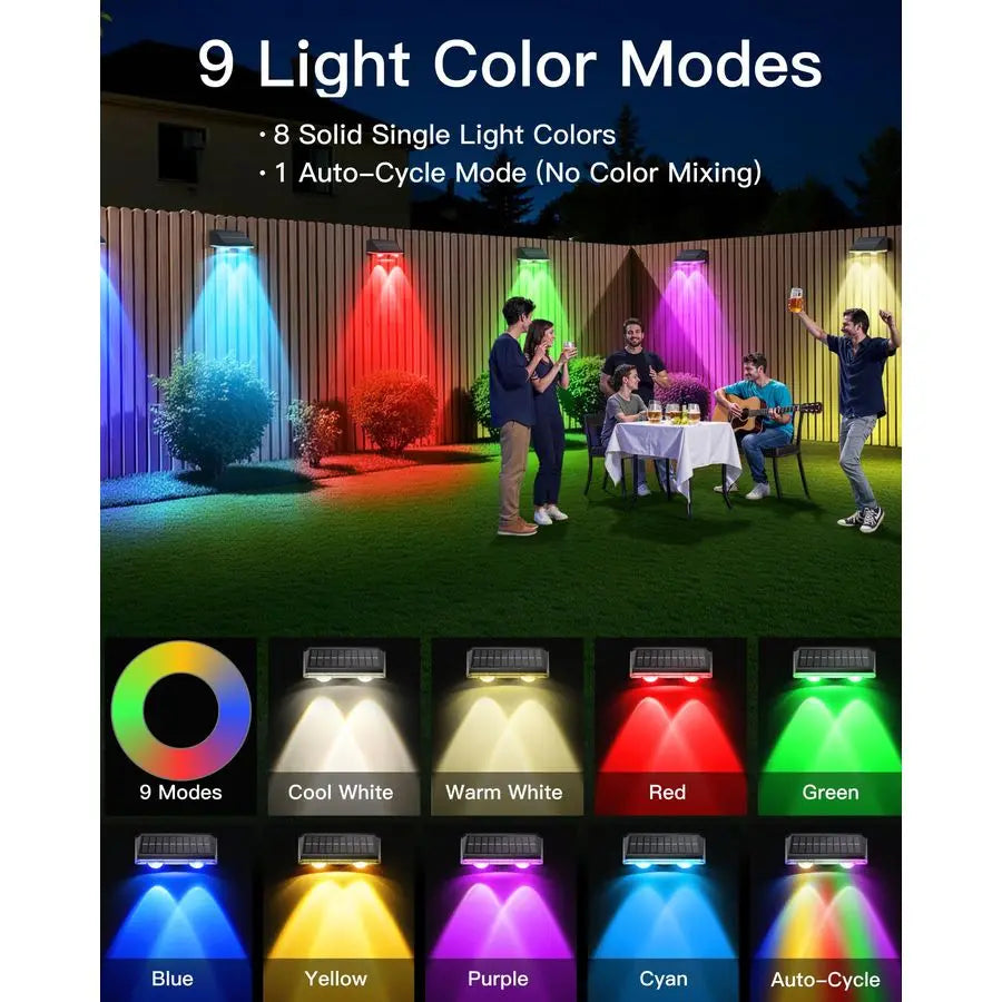 XMSJ Fence Lights Outdoor 12 Pack Solar Powered IP65 Waterproof