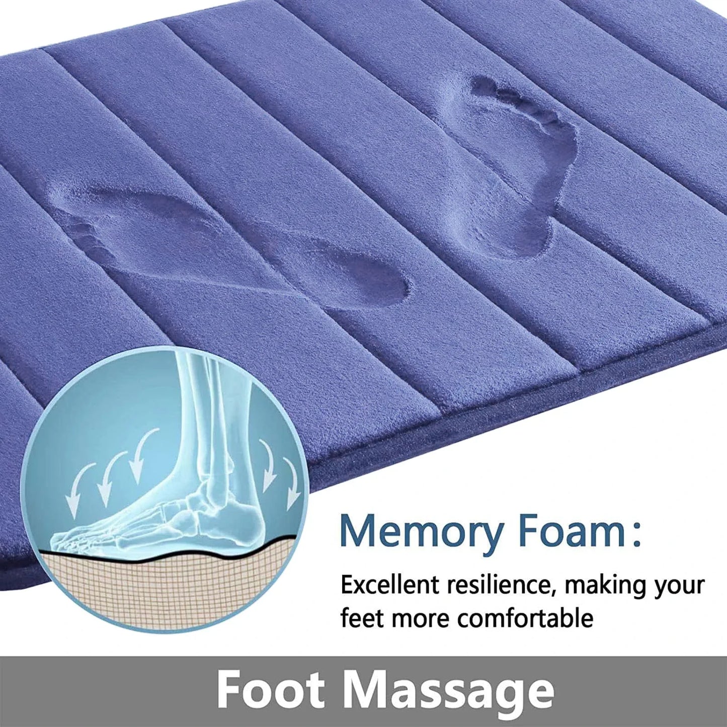 Memory Foam Bath Mat Non Slip Super Absorbent Bathroom Rug