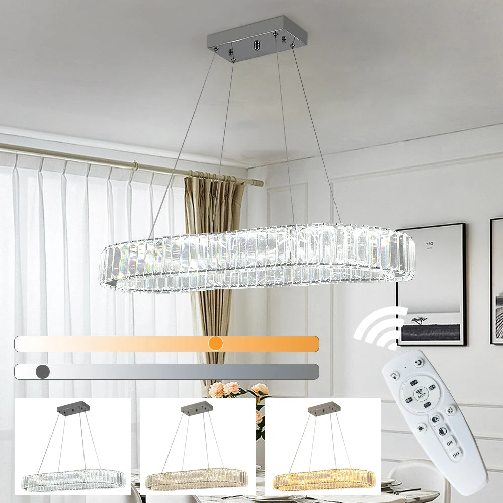 VETRULUS Modern Luxury Crystal Oval LED Chandelier