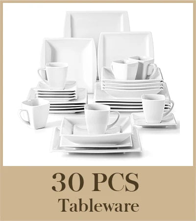 MALACASA Marble Grey Porcelain Dinnerware Set Service For 12