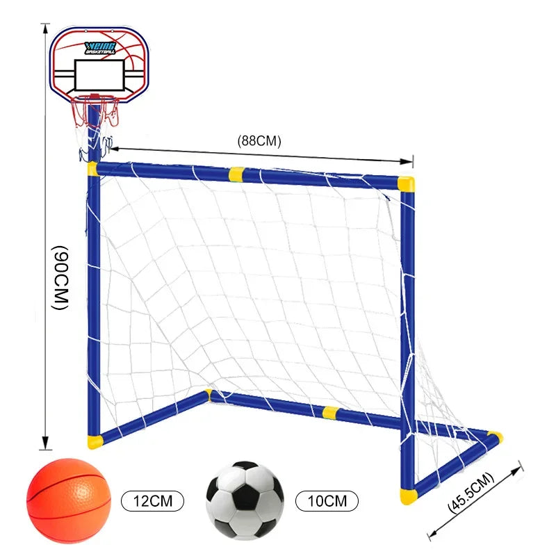 Kmoist 2 In 1 Basketball Stand And Football Goal Playset