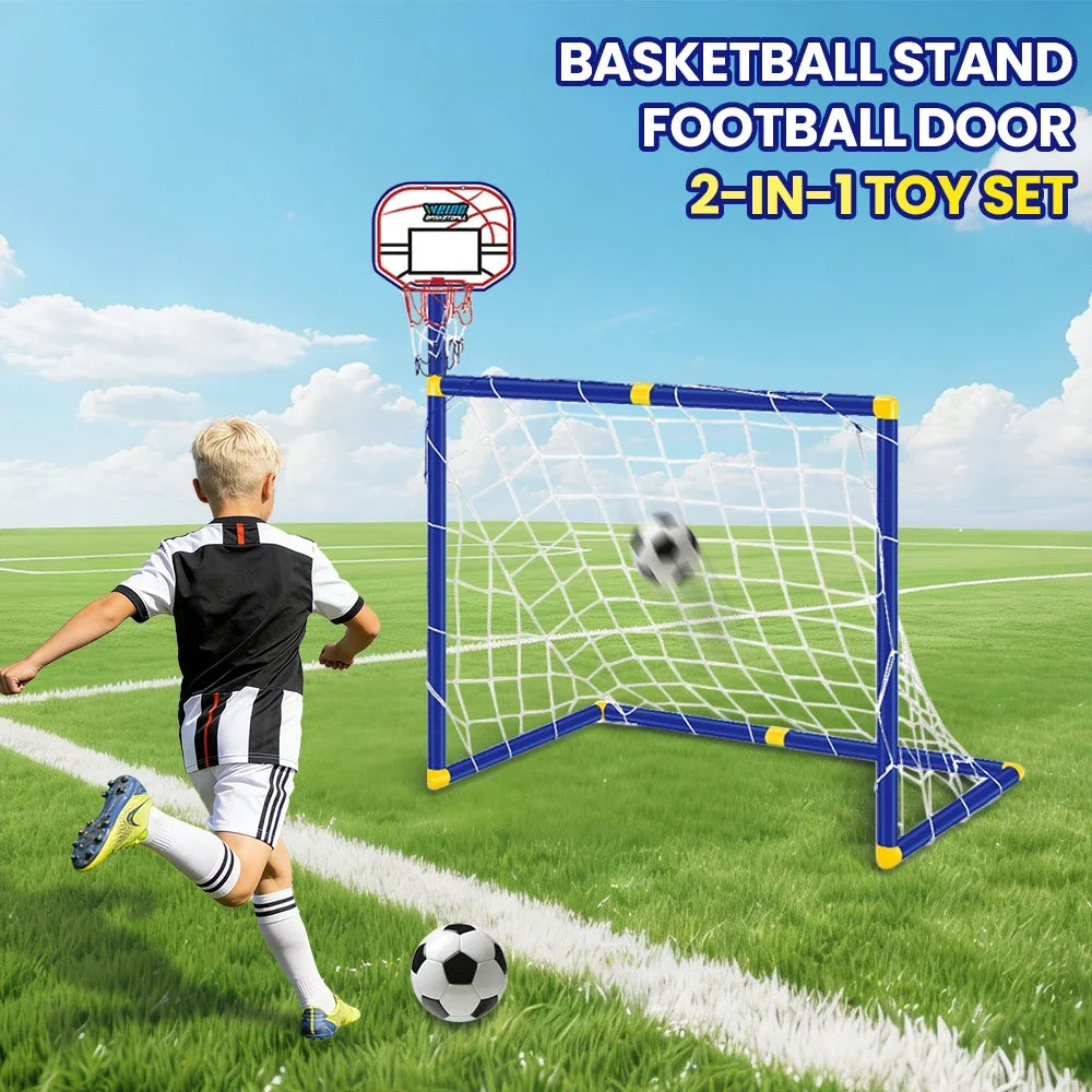 Kmoist 2 In 1 Basketball Stand And Football Goal Playset