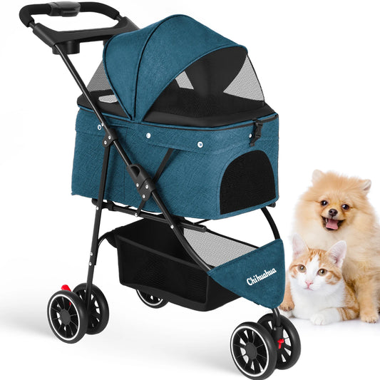 Chihuahua Pet Stroller Small Dogs And Cats Portable Foldable Carrier