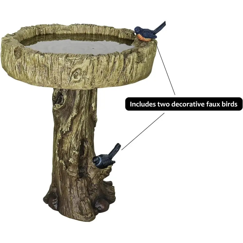 Rustic Concrete Bird Bath Garden Decor Attracts Birds