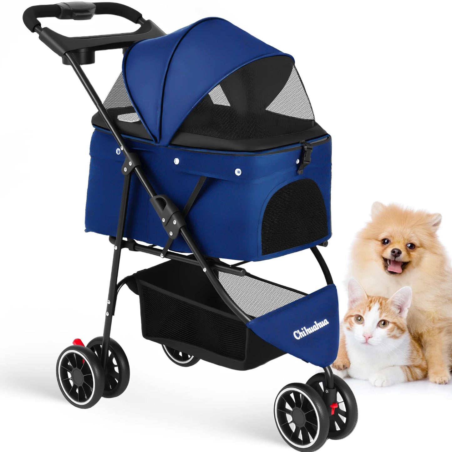 Chihuahua Pet Stroller Small Dogs And Cats Portable Foldable Carrier