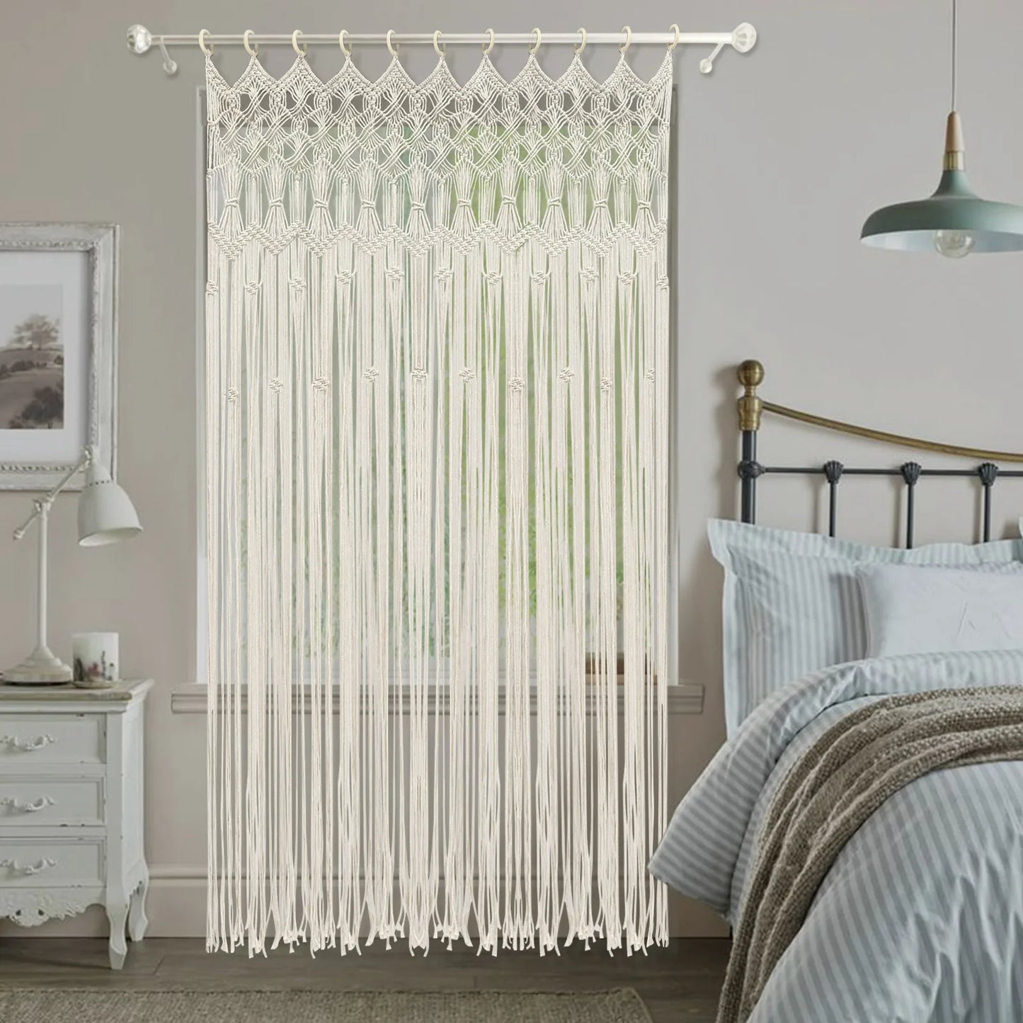 Bohemian Cotton Linen Woven Curtain Unlined And Washable