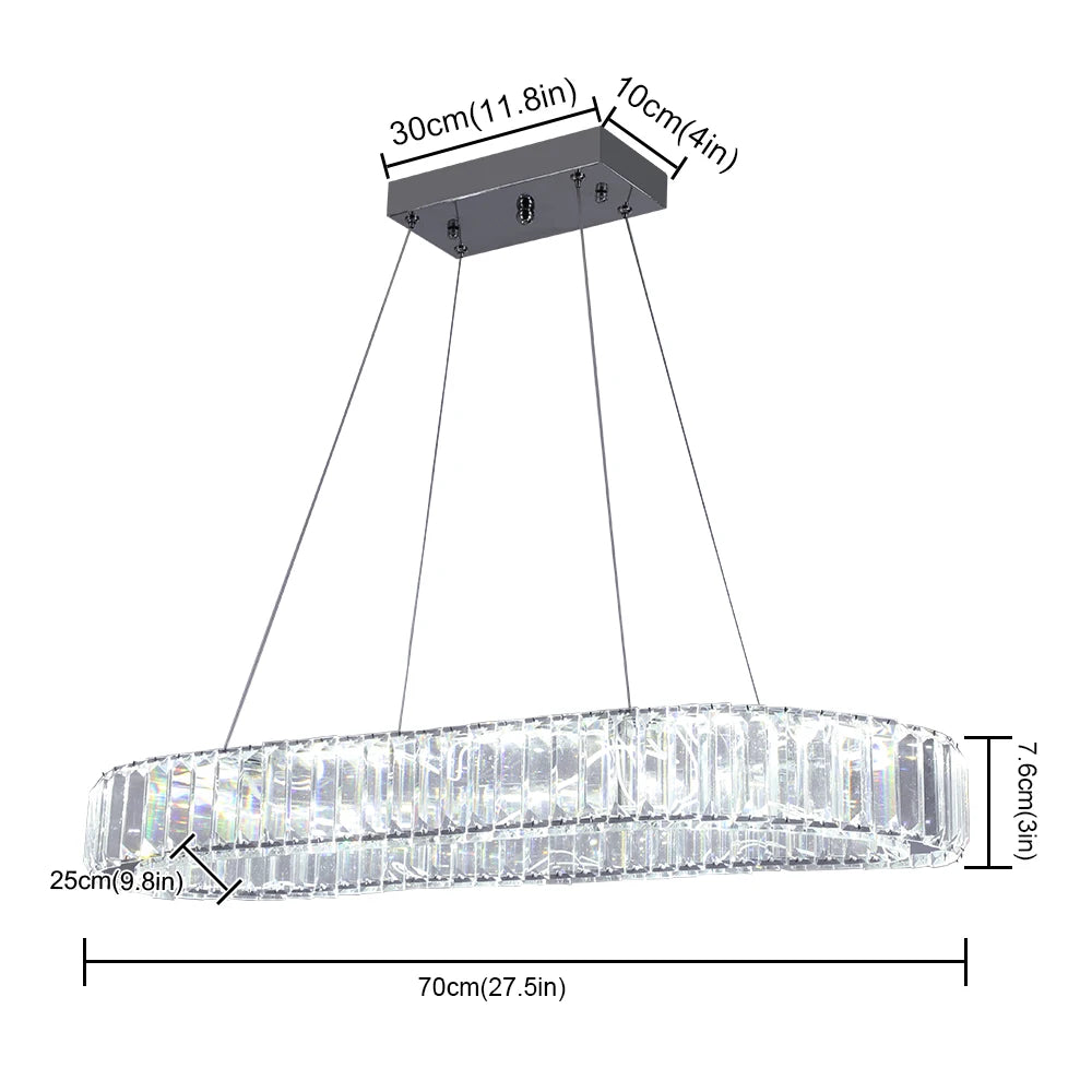 VETRULUS Modern Luxury Crystal Oval LED Chandelier