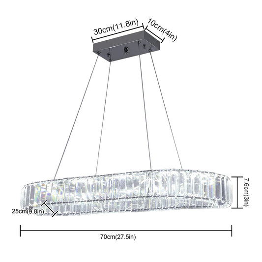 VETRULUS Modern Luxury Crystal Oval LED Chandelier