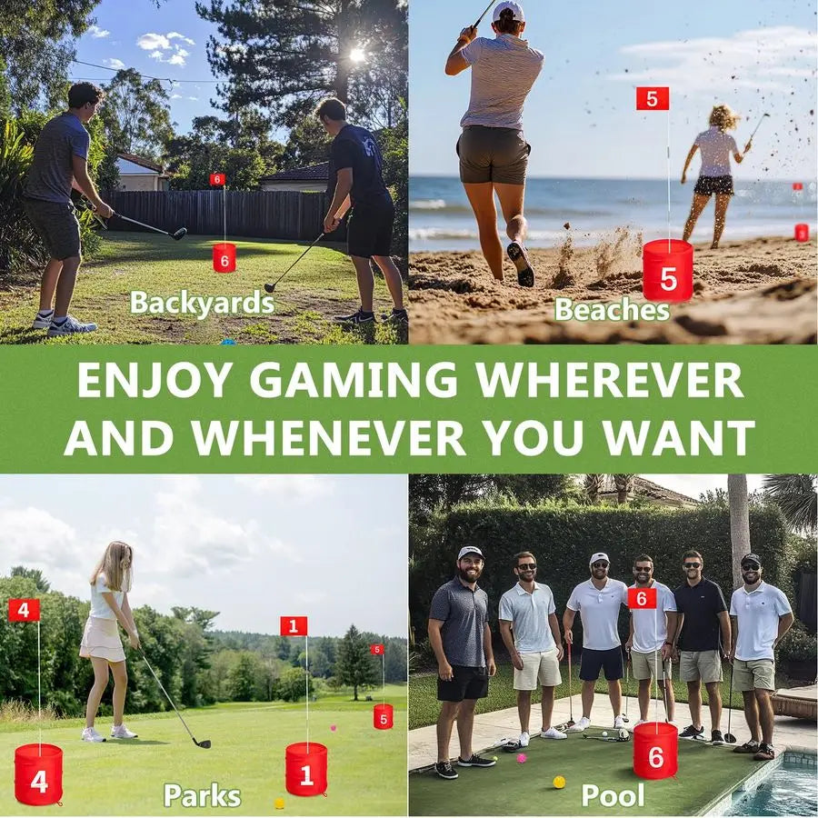 Six Hole Backyard Golf Game For Adults Outdoor Indoor Practice