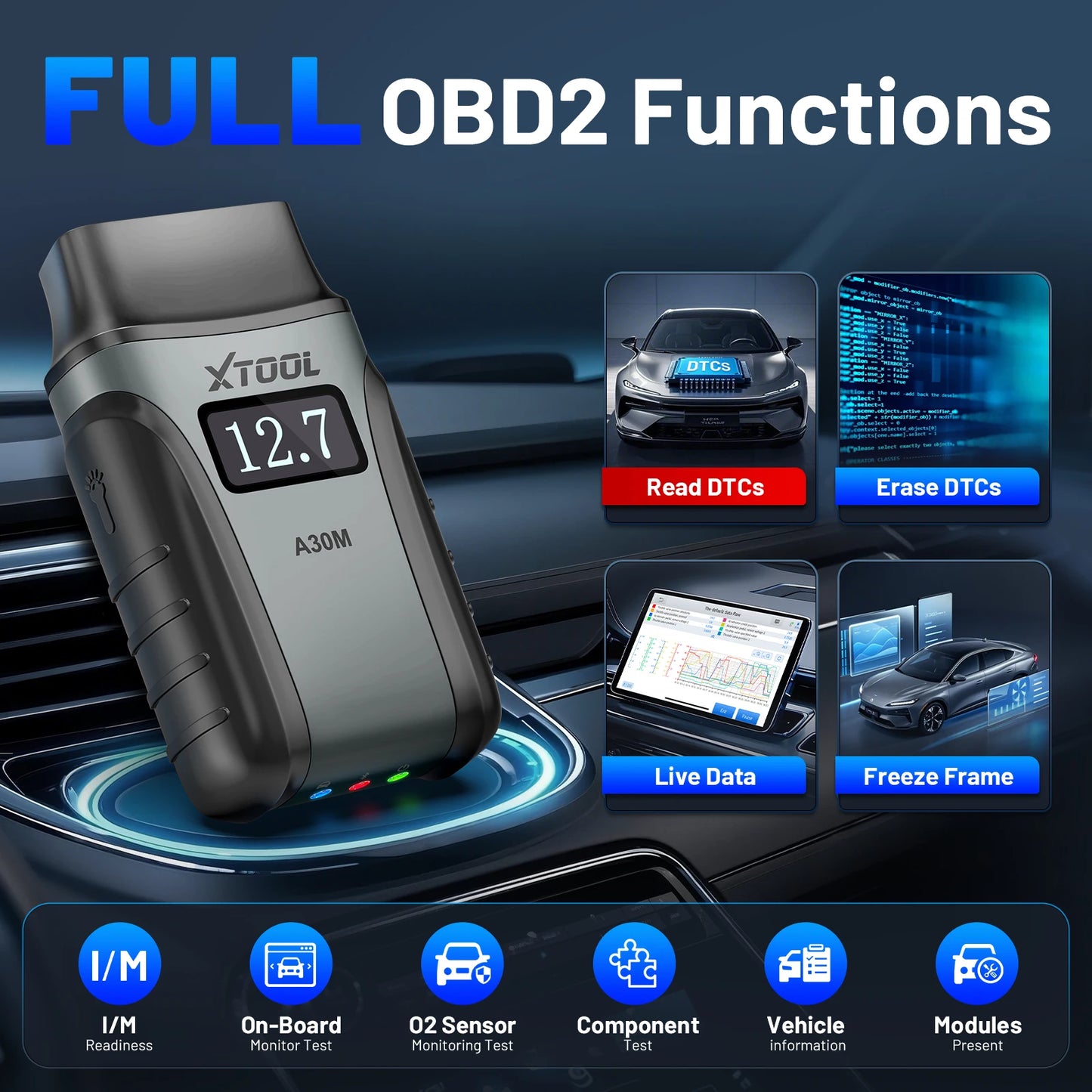 XTOOL A30M V2 Full System Diagnostic Tool Bidirectional OBD2
