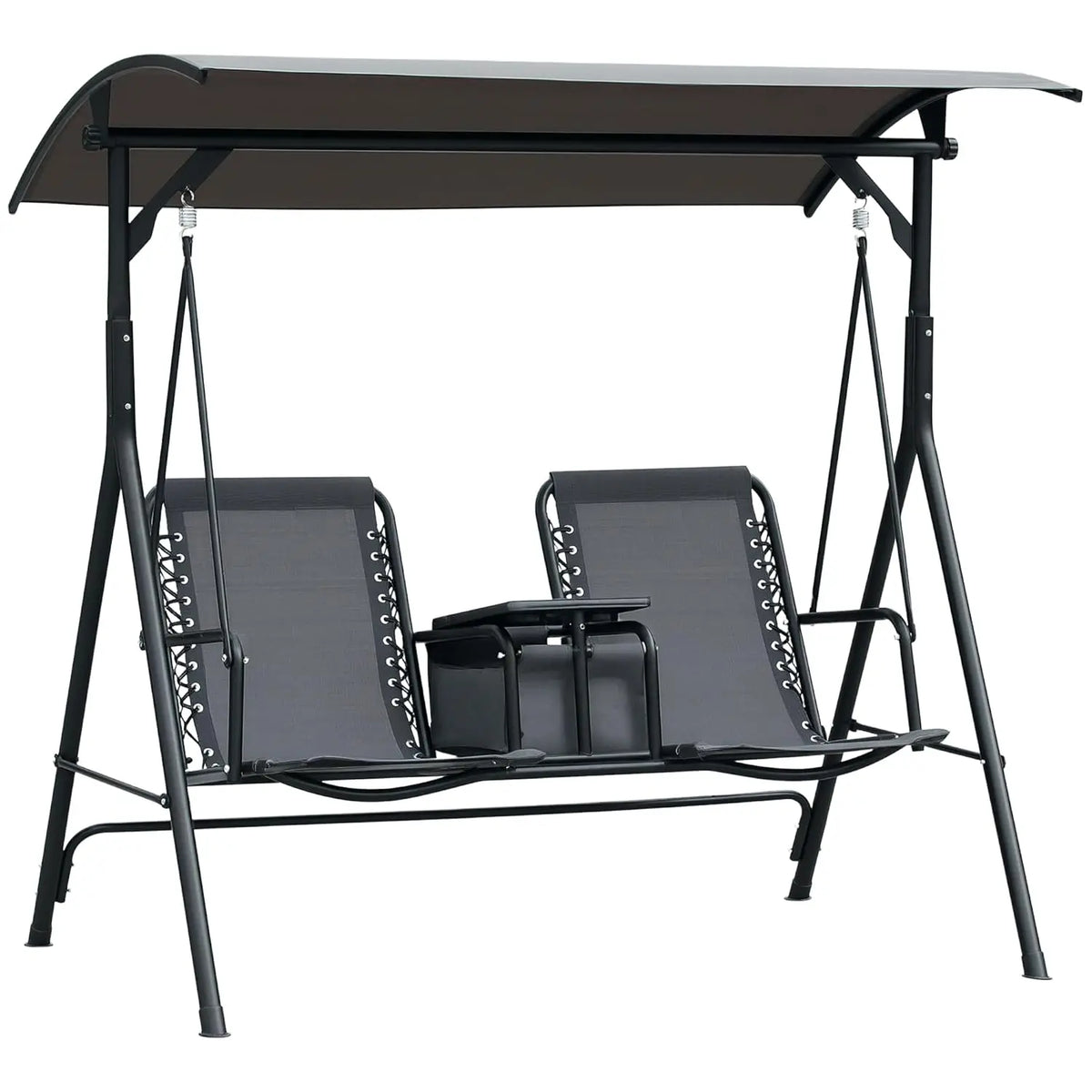 HUANZHUANG Patio Swing Chair With Canopy And Storage