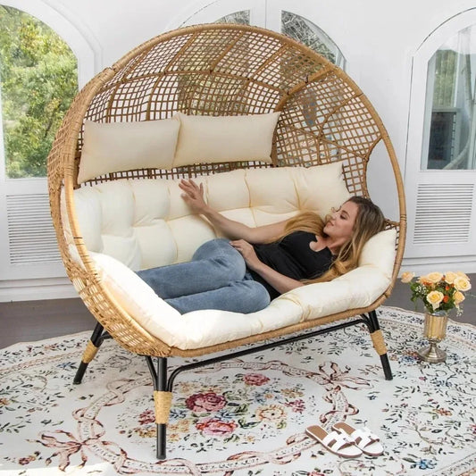 Double Egg Lounge Chair For Indoor Outdoor 680 Lb Capacity