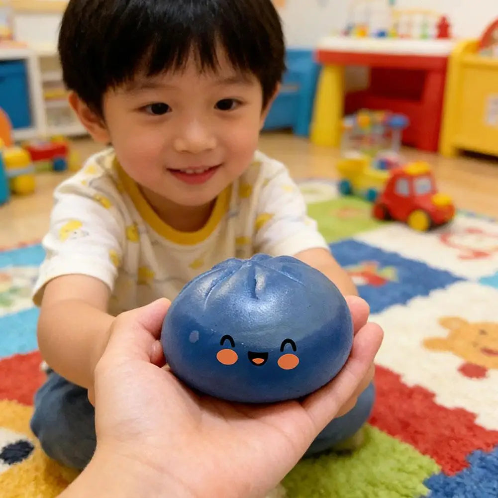 Realistic Giant Dumpling Squeeze Toy With Bamboo Steamer