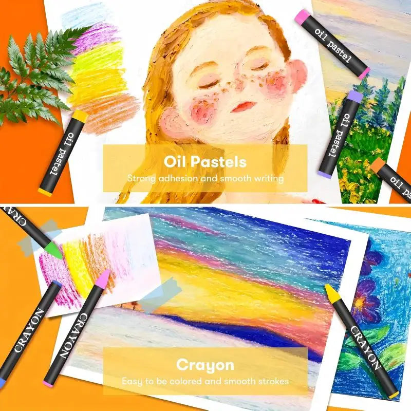 146 Piece Luxury Art Kit For Professionals Crayons Pastels Watercolors Pencils