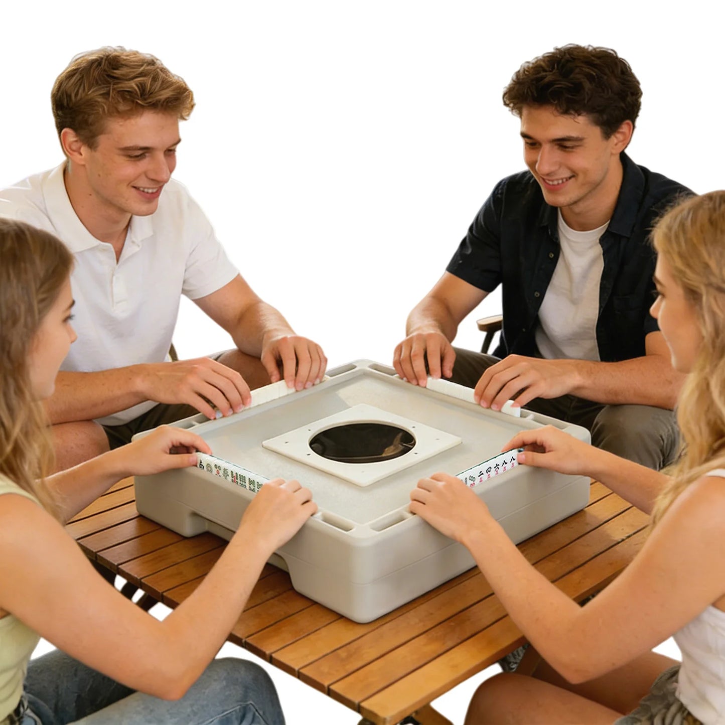 Portable Mahjong Set With 144 Tiles And Travel Case