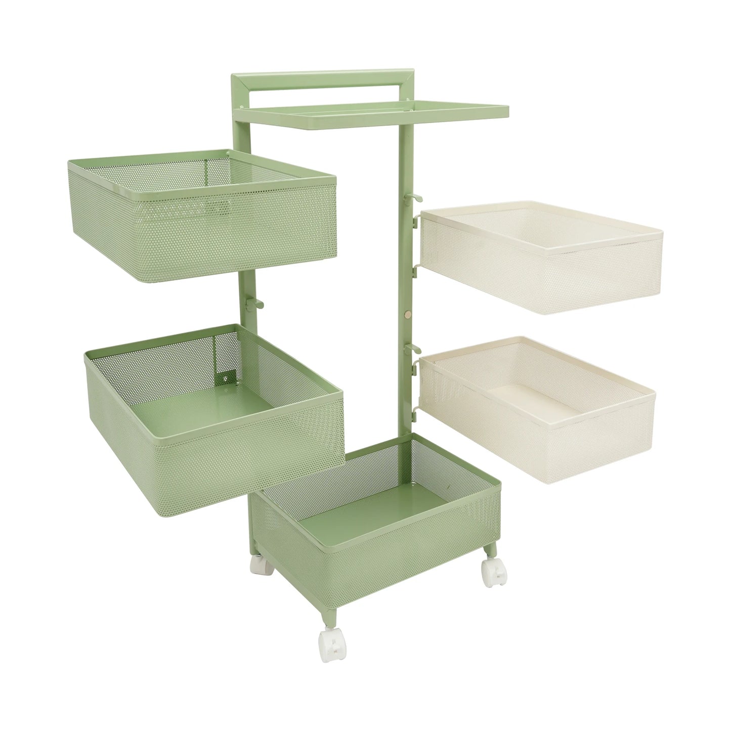 Bymaocar 5-Tier Rotating Kitchen Rack With 360° Swivel Lockable Wheels