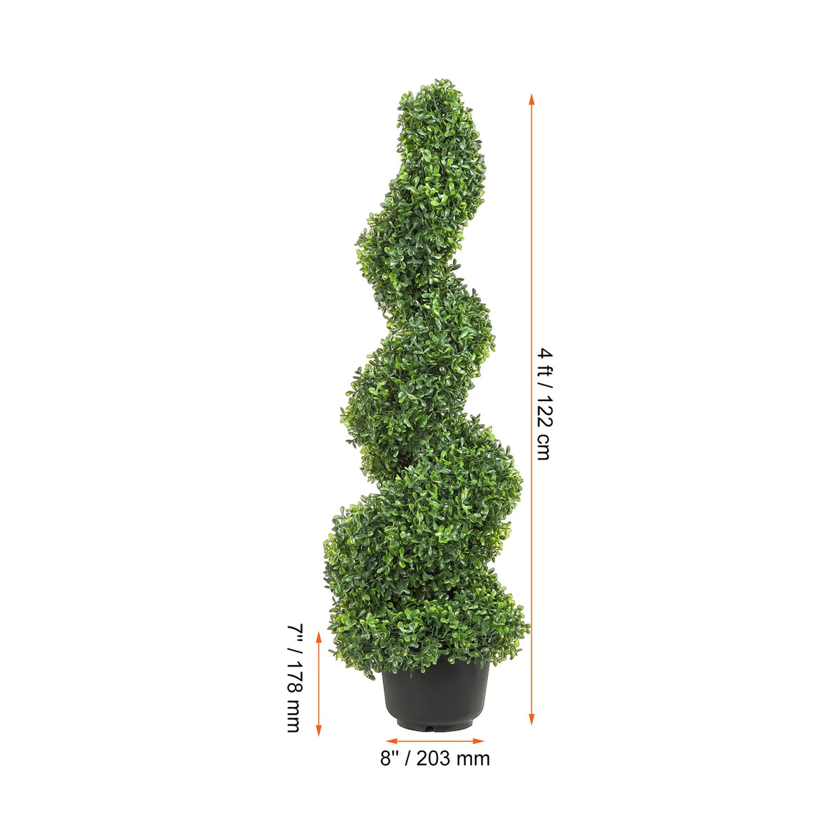 SucceBuy Artificial Boxwood Spiral Topiary Plant For Outdoor Decor