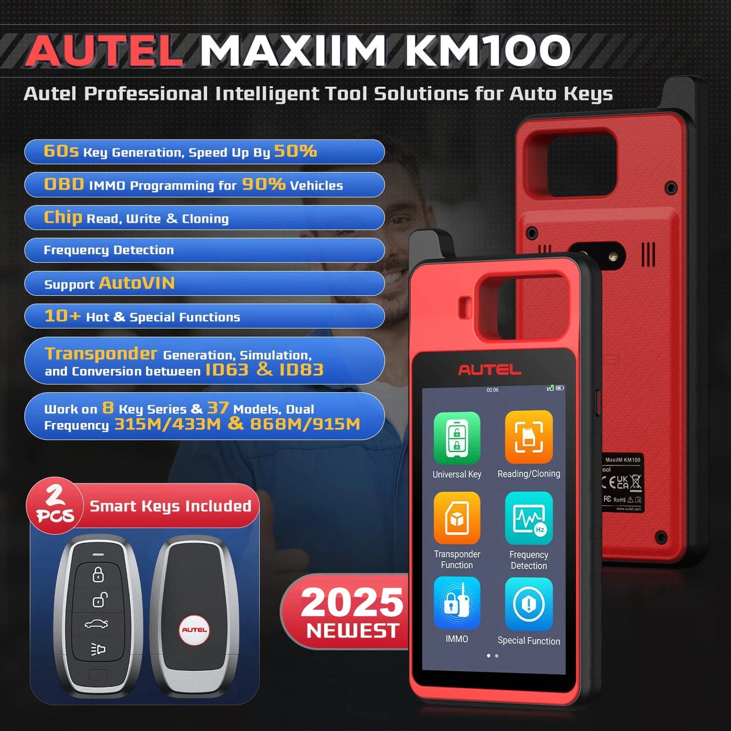 Autel MaxiIM KM100 Key Fob Programmer For IMMO Learning