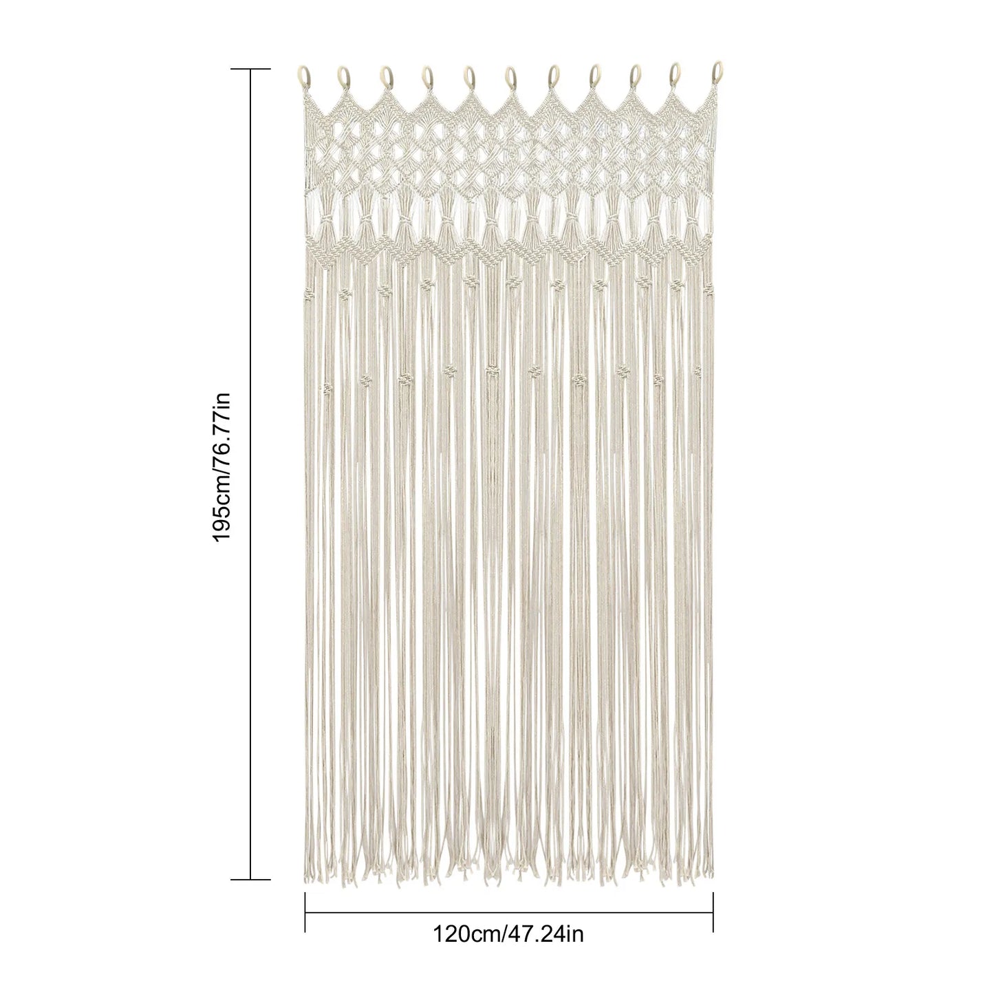 Bohemian Cotton Linen Woven Curtain Unlined And Washable