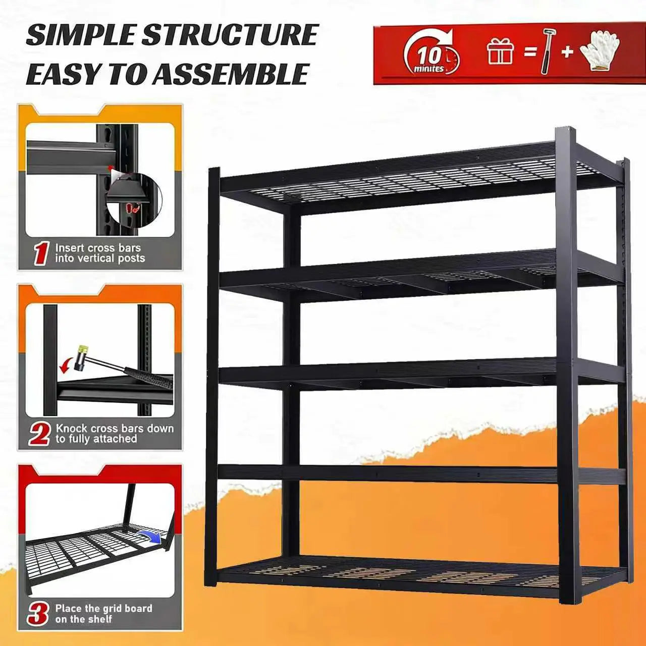 Commercial Grade Metal Shelving Rack For Warehouse And Basement